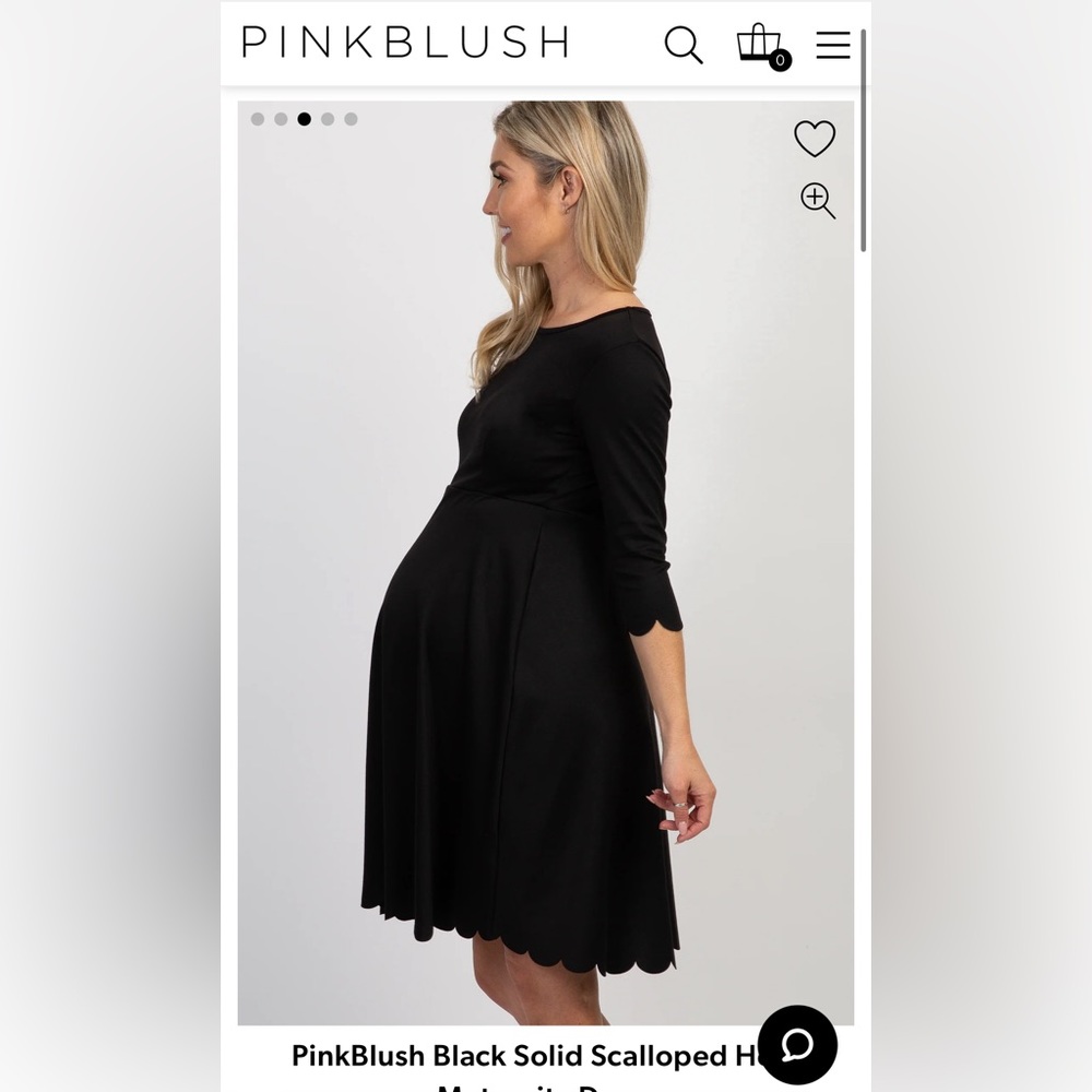 PinkBlush Black Scalloped Maternity Dress